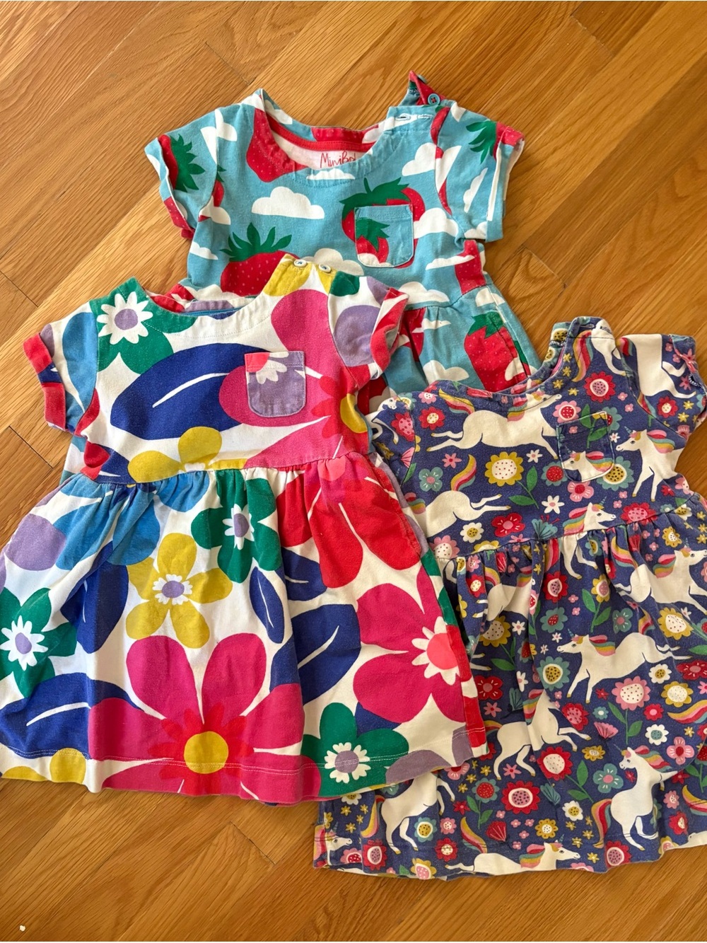 Set of 3 Mini Boden Cotton Dresses, size 3-4